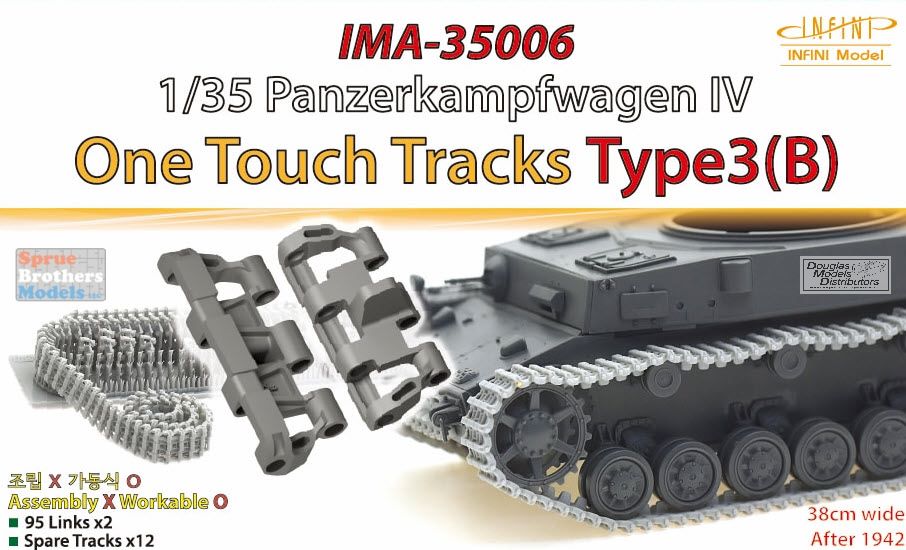 INFIMA35006 1:35 Infini Model Panzer IV One Touch Tracks Type 3B (38cm Wide  / After 1942)