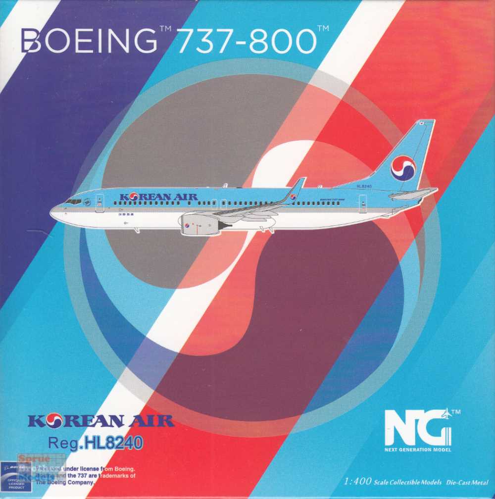 NGM58149 1:400 NG Model Korean Air B737-800 Reg #HL8240  (pre-painted/pre-built)