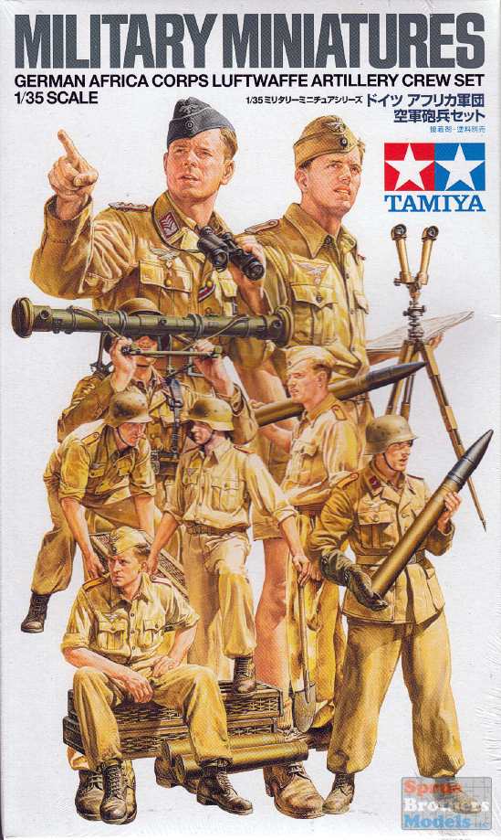 TAM35343 1:35 Tamiya German Africa Corps Luftwaffe Artillery Crew ...