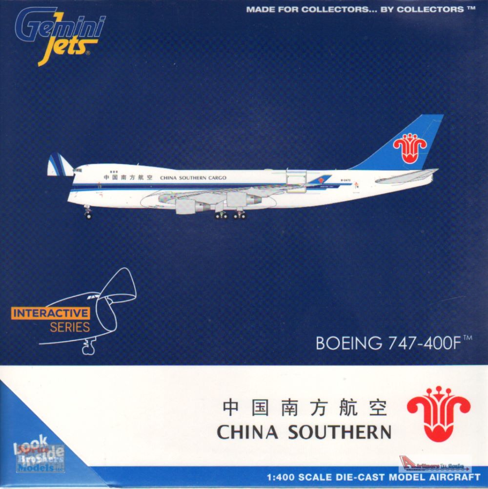 GEMGJ2065 1:400 Gemini Jets China Southern B747-400F(SCD) Reg #B-2473  Interactive Series (pre-painted/pre-built)