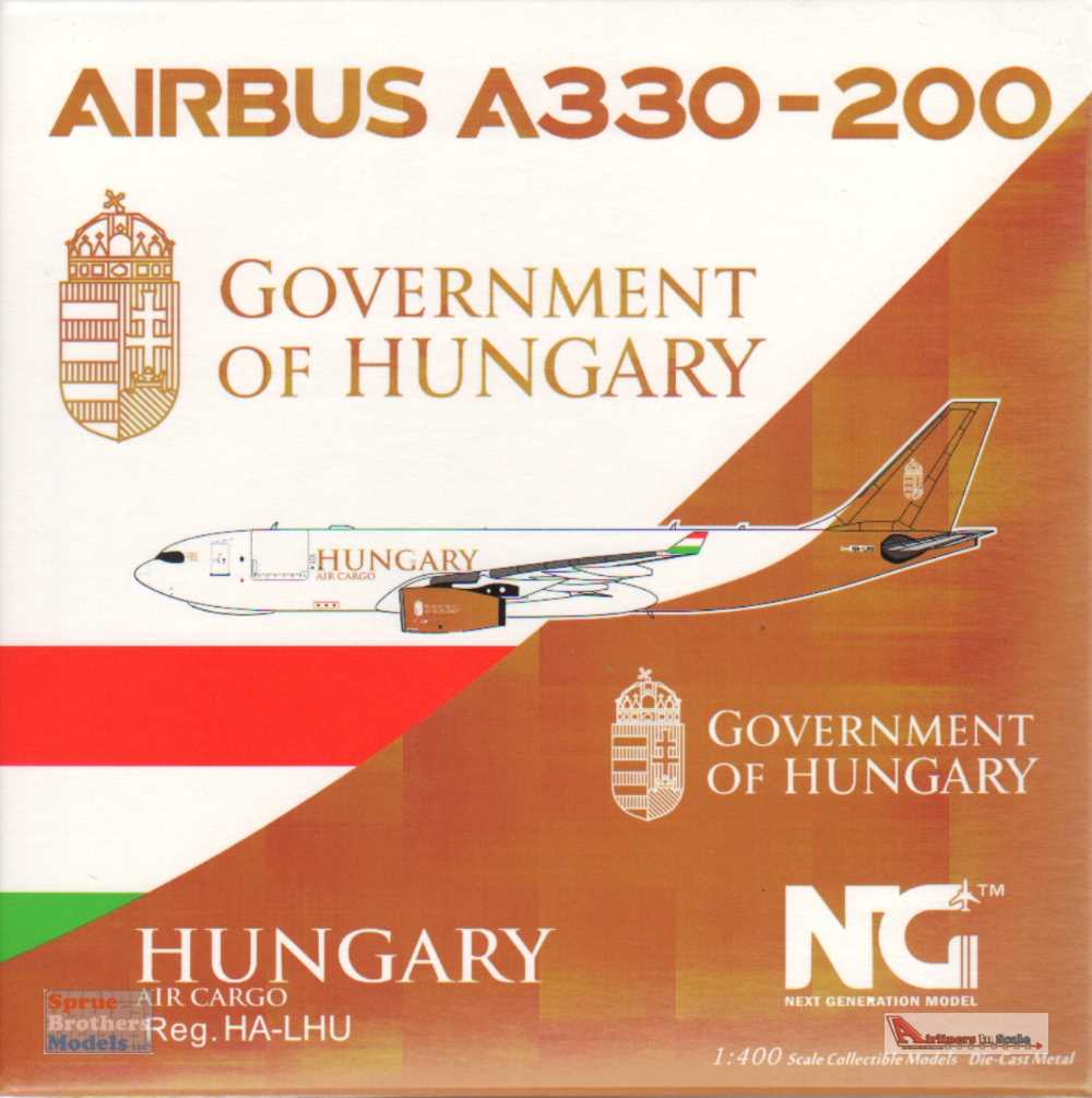 NGM61038 1:400 NG Model Government of Hungary Airbus A330-200F Reg #HA-LHU  (pre-painted/pre-built)