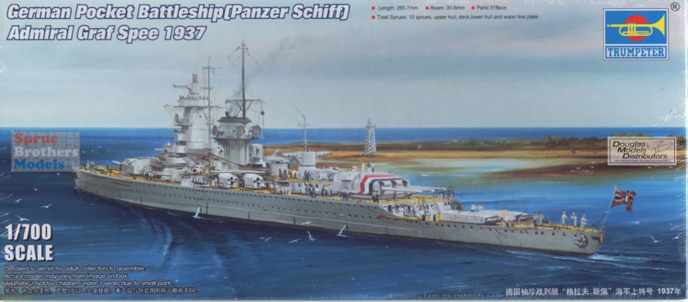 TRP05773 1:700 Trumpeter German Pocket Battleship (Panzer Schiff ...