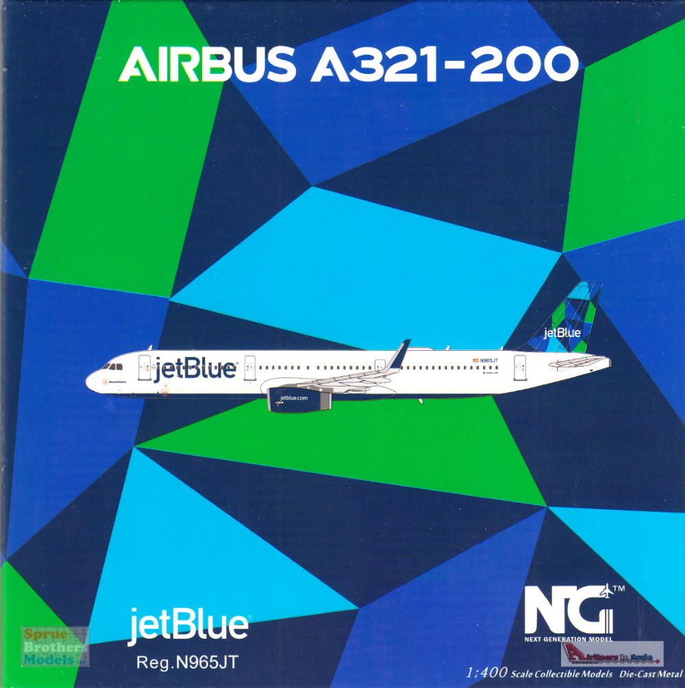 NGM13035 1:400 NG Model jetBlue Airbus A321-200 Reg #N965JT Prism Tail/1st  US Built A321 (pre-painted/pre-built)