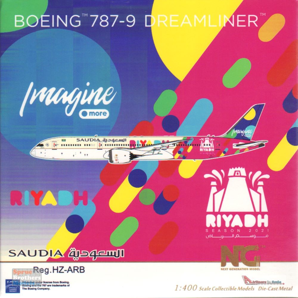 NGM55081 1:400 NG Model Saudi Arabian Airlines B787-9 Reg #HZ-ARB 'Riyadh  Season 2021' (pre-painted/pre-built)