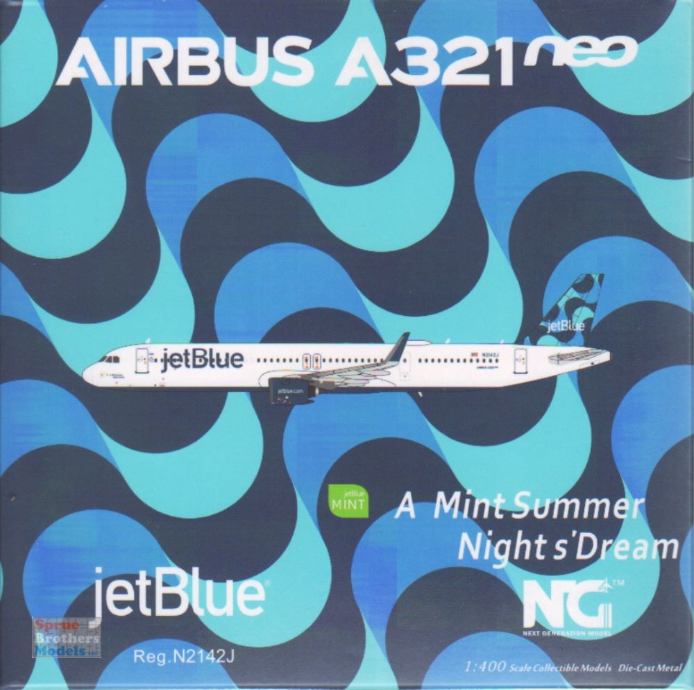 NGM13061 1:400 NG Model jetBlue Airbus A321neo Reg #N2142J 'A Mint Summer  Night's Dream' (pre-painted/pre-built)