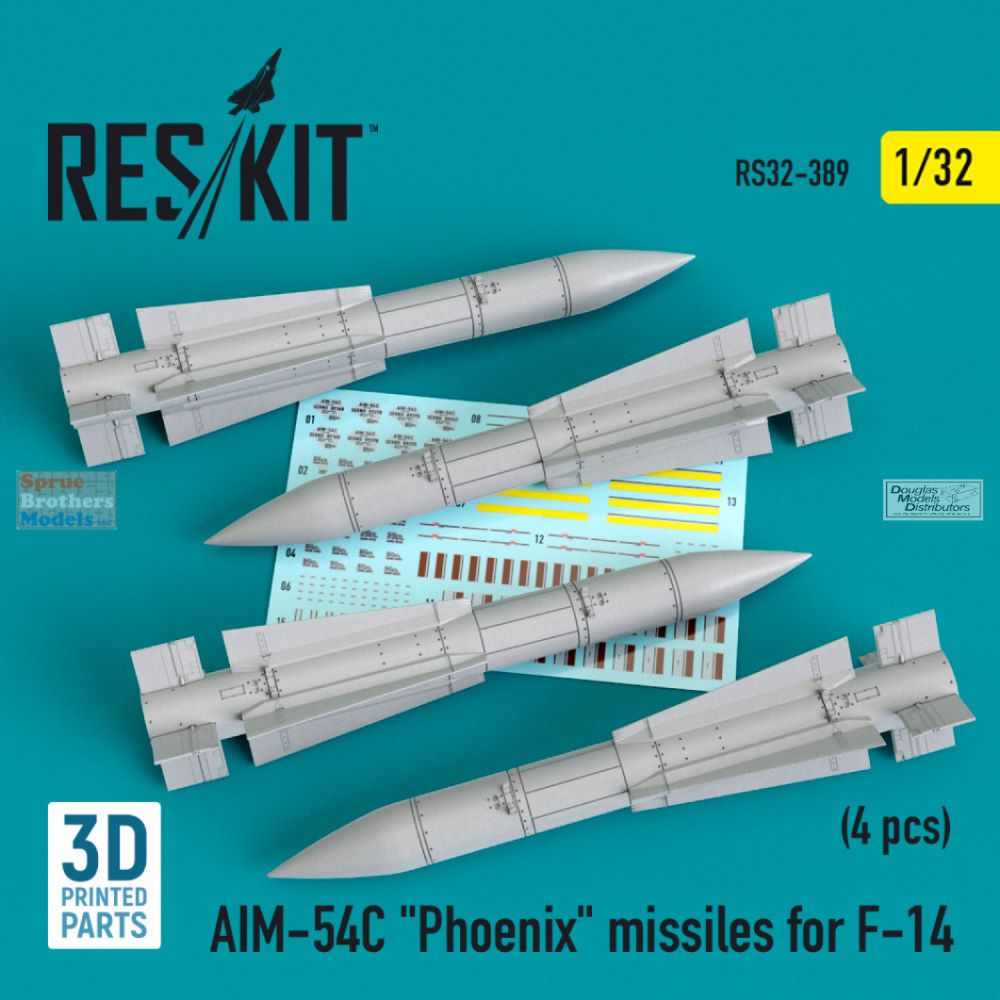 RESRS320389 1:32 ResKit AIM-54C Phoenix Missiles for F-14 Tomcat