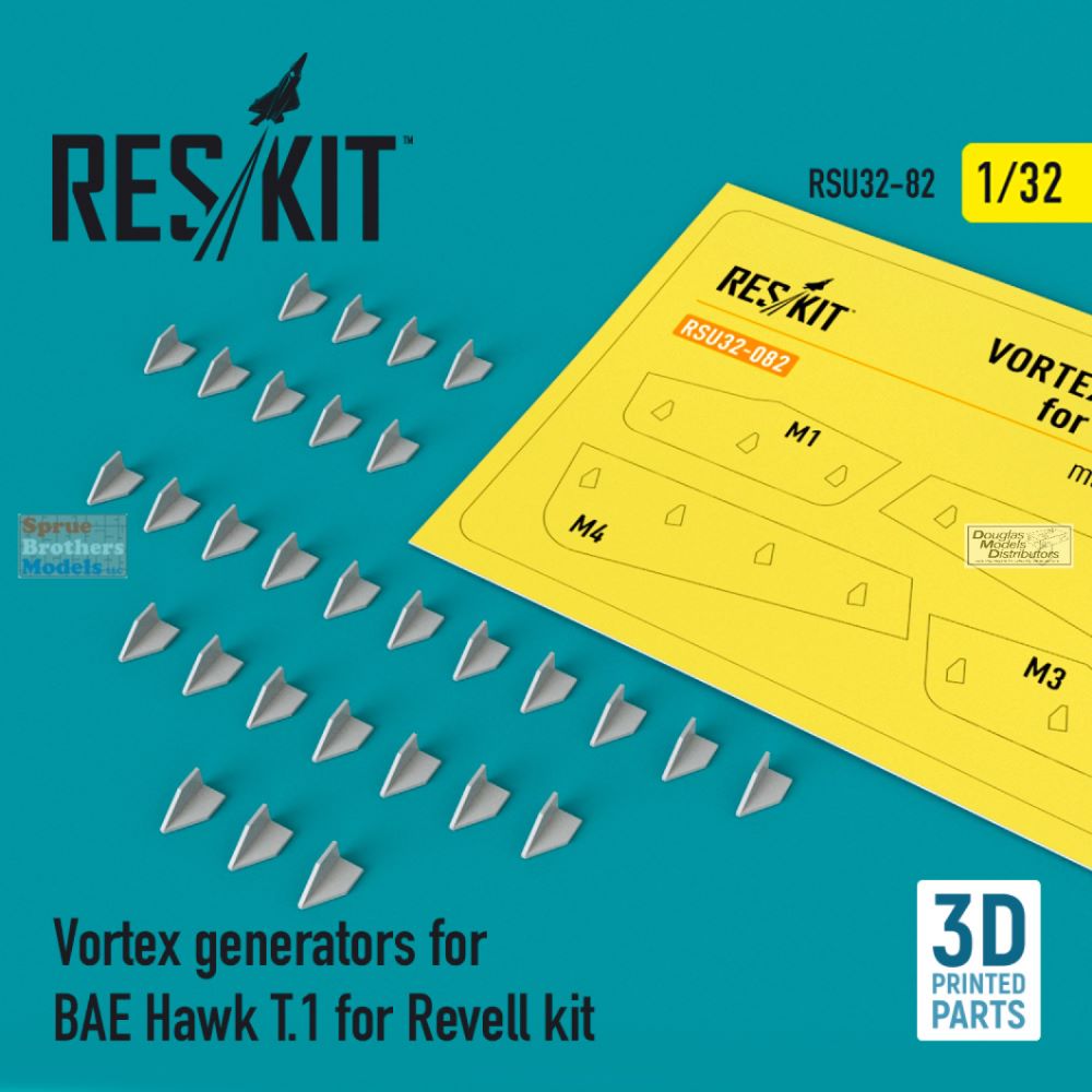 RESRSU320082U 1:32 ResKit Vortex Generators for BAe Hawk T.1 (REV kit) - Sprue  Brothers Models LLC